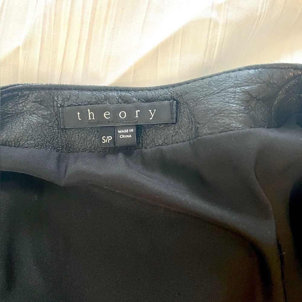 Theory Green and Black Leather Jacket - Picture 3 of 4